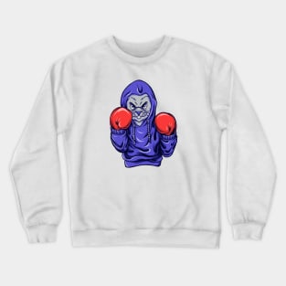 Funny Kangaroo Boxer Illustration Crewneck Sweatshirt